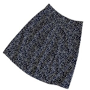 Banana Republic Speckled A-Line Skirt Navy Blue‎ & White Print Versatile Size 2